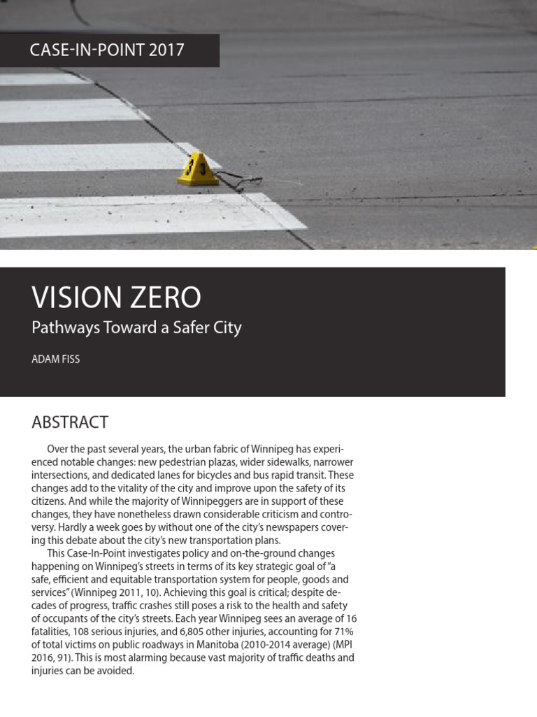 Winnipeg's Vision Zero Road Safety Strategy | PDF | Road Traffic Safety ...