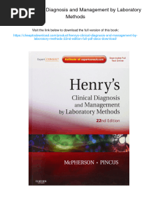 Henry's Clinical Diagnosis and Management by Laboratory Methods. 22nd Edition. ISBN 1437709745, 978-1437709742