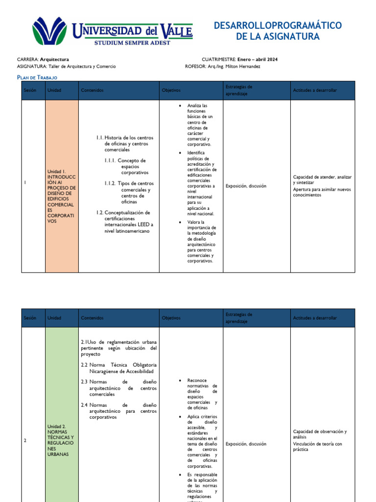 Desarrollo Programatico - Taller de Arquitectura y Comercio | PDF ...