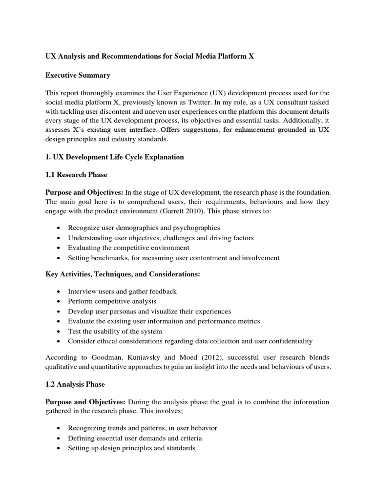 UX Analysis and Recommendations for Social Media Platform X (1) | PDF ...