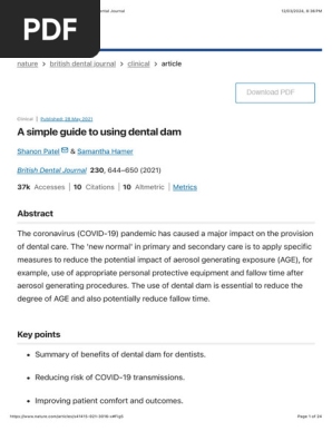 A simple guide to using dental dam | British Dental Journal