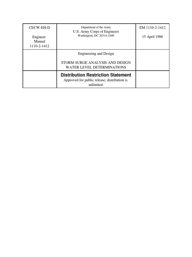 Storm Surge Analysis and Design Water Level Determinations | PDF ...