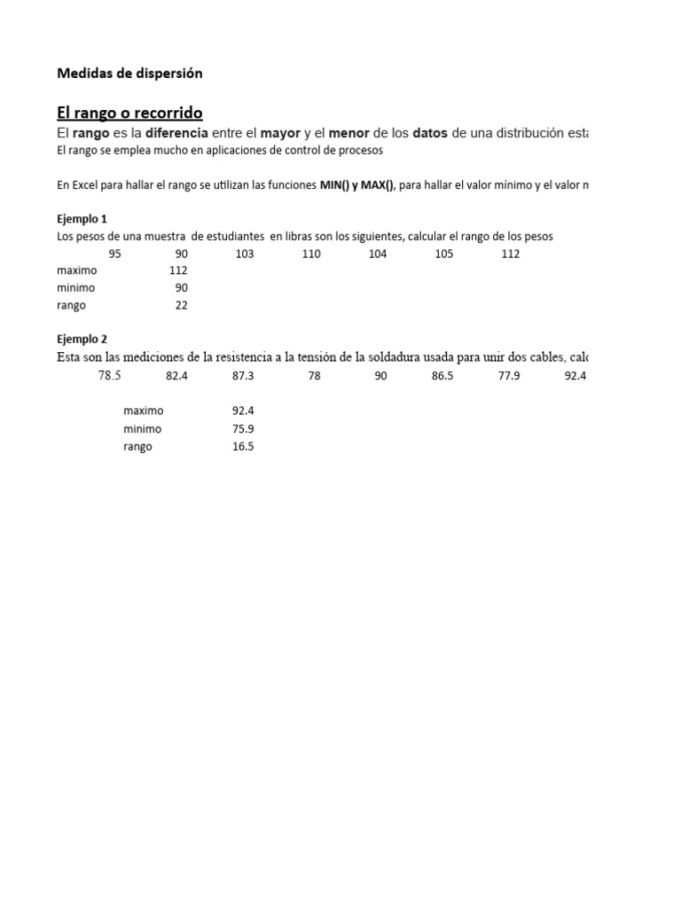 Rango | PDF | Diferencia | Estadísticas