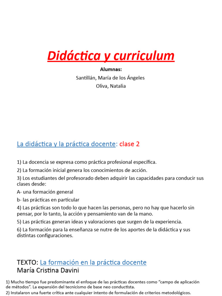 Didáctica y Curriculum en la Educación | PDF | Plan de estudios | Enseñando