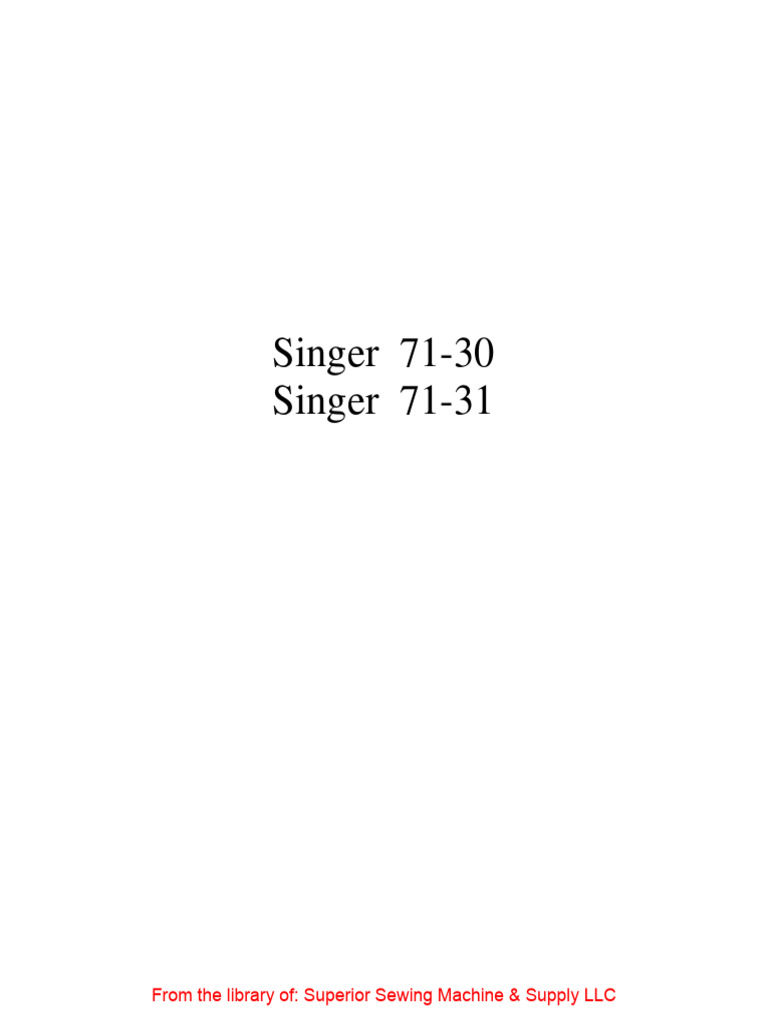 Singer 71-30, - 31 | PDF | Clutch | Screw