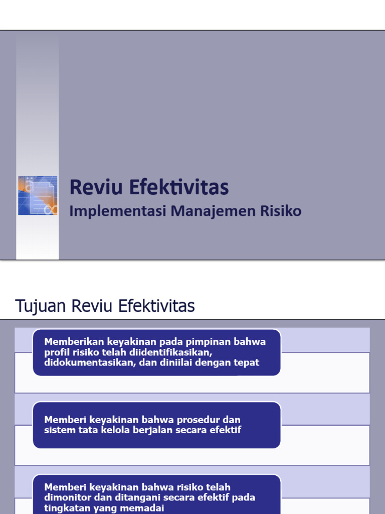 Reviu Efektivitas Manajemen Risiko | PDF