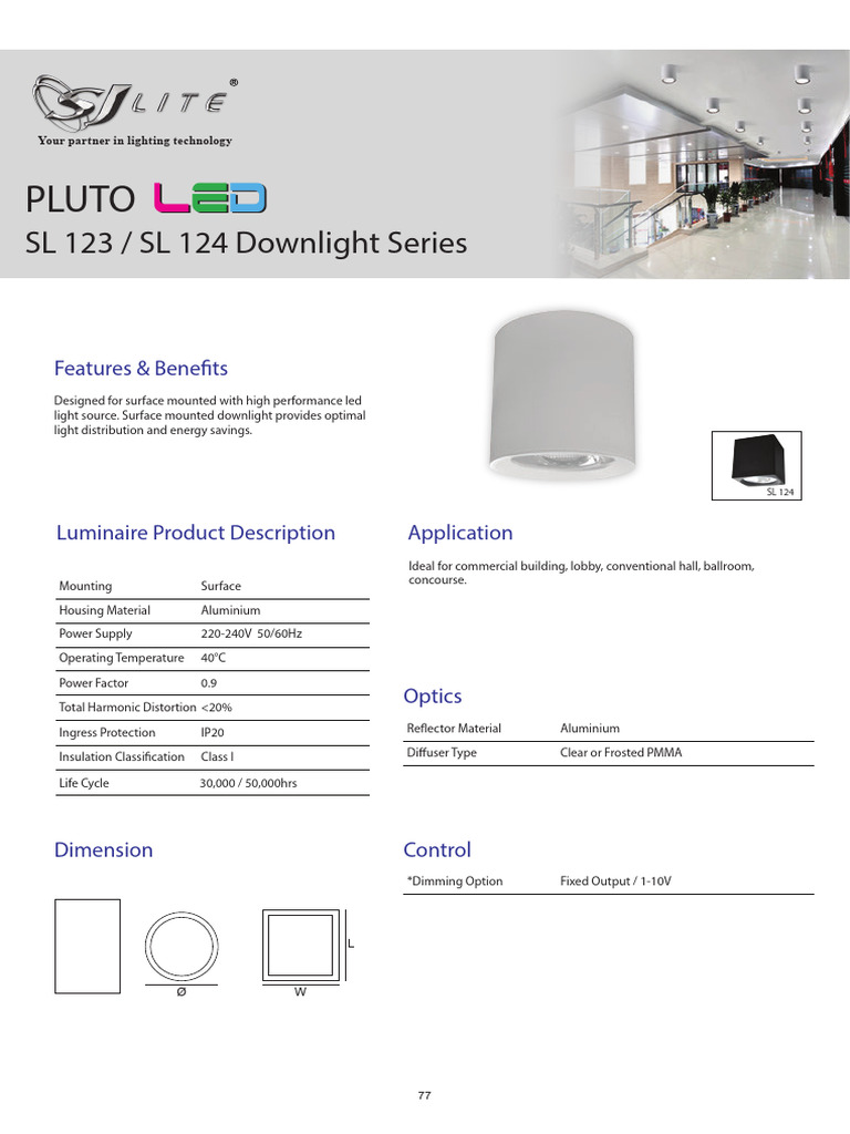 SL-123 High-Performance Downlight | PDF | Physical Sciences | Physical ...