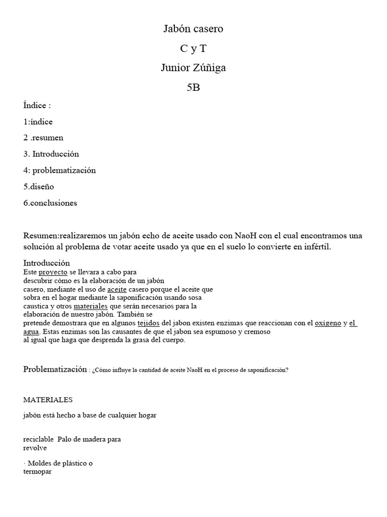 Jabón Casero con Aceite Reciclado | PDF | Jabón | Hidróxido de sodio