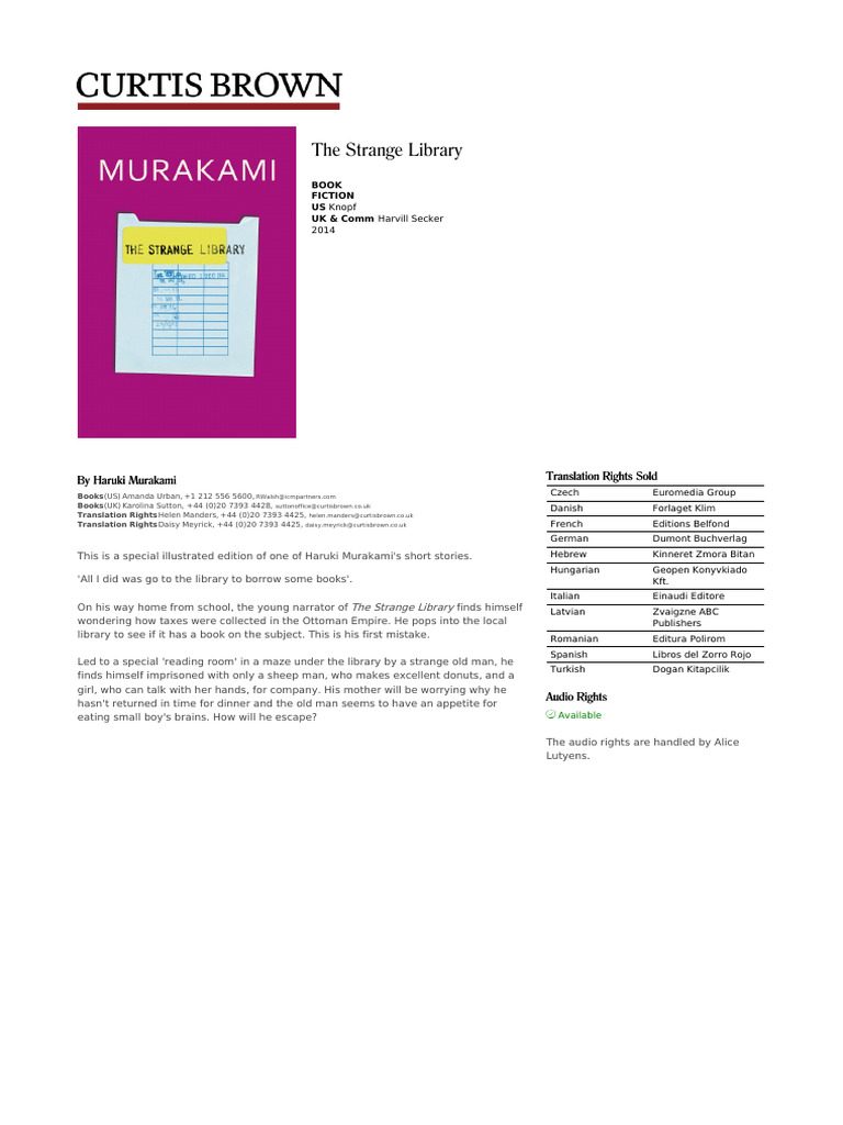 The Strange Library PDF