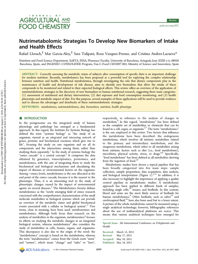 Paper 5 | PDF | Metabolomics | Systems Biology