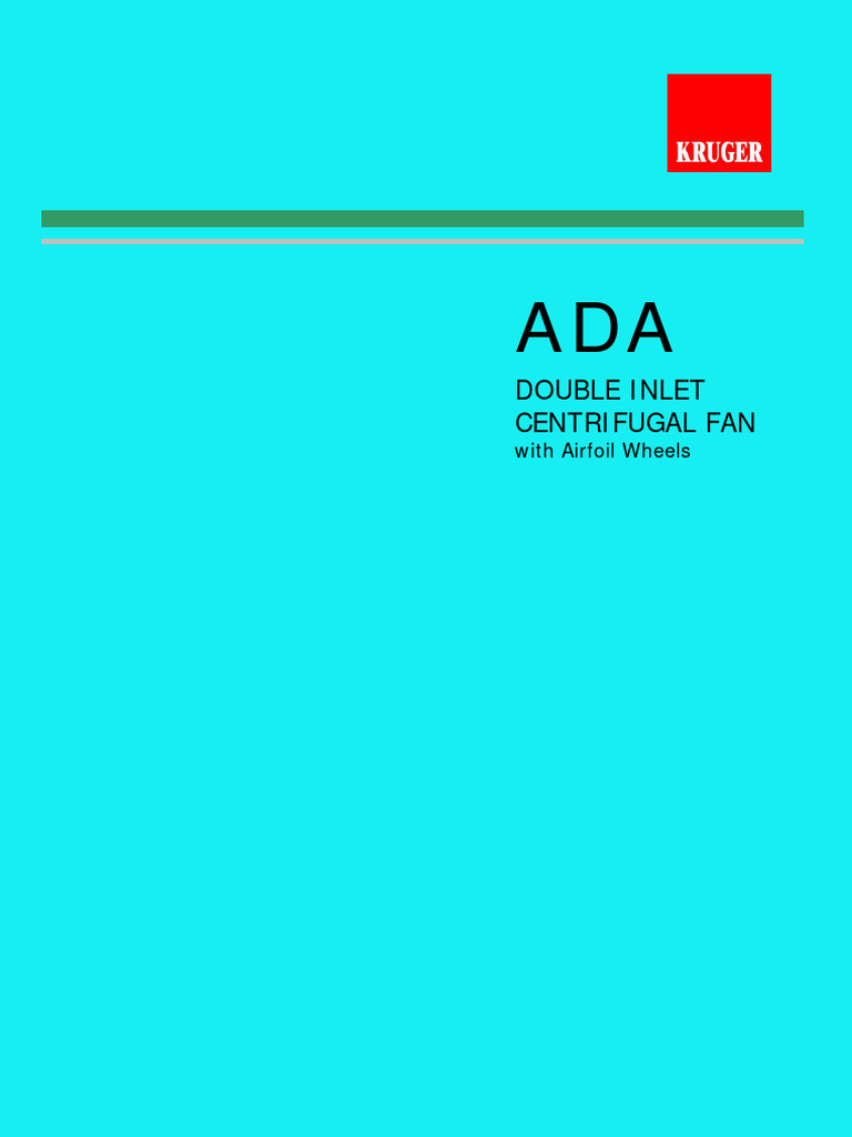 ADA Double Inlet Centrifugal Fan Guide | PDF | Horsepower | Noise