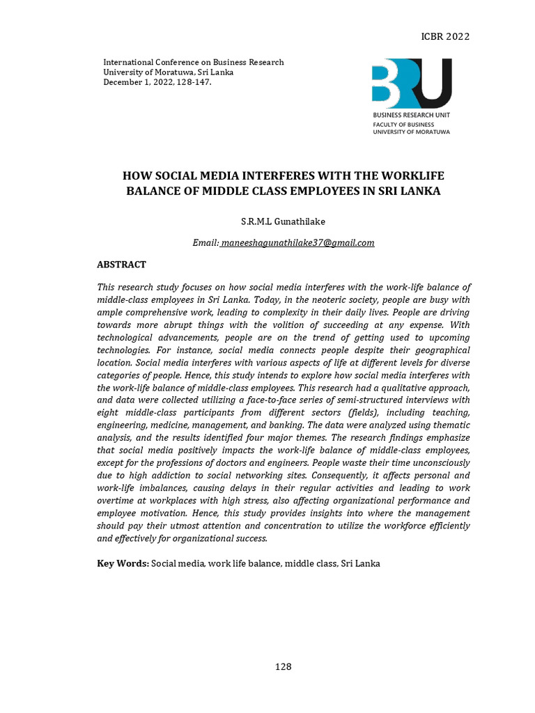 Social Media's Impact on Work-Life Balance in Sri Lanka | PDF | Social ...