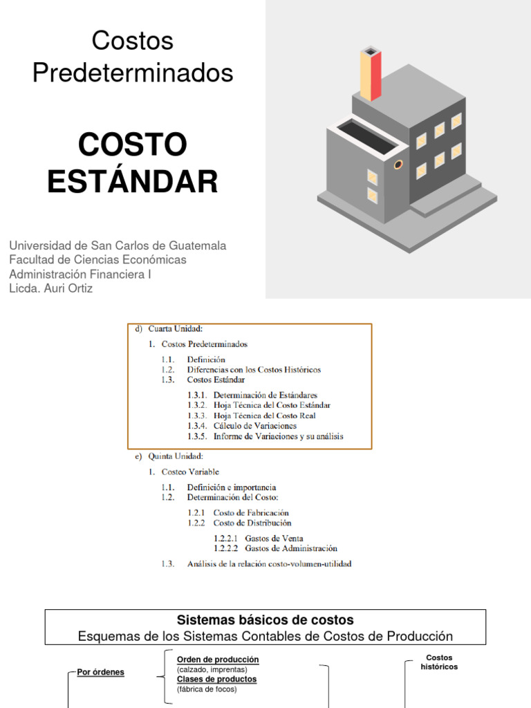 Costo Estándar Pdf Costo Precios