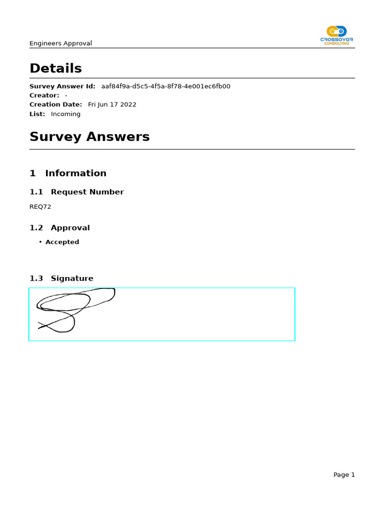 Engineer Approval Document REQ72 | PDF