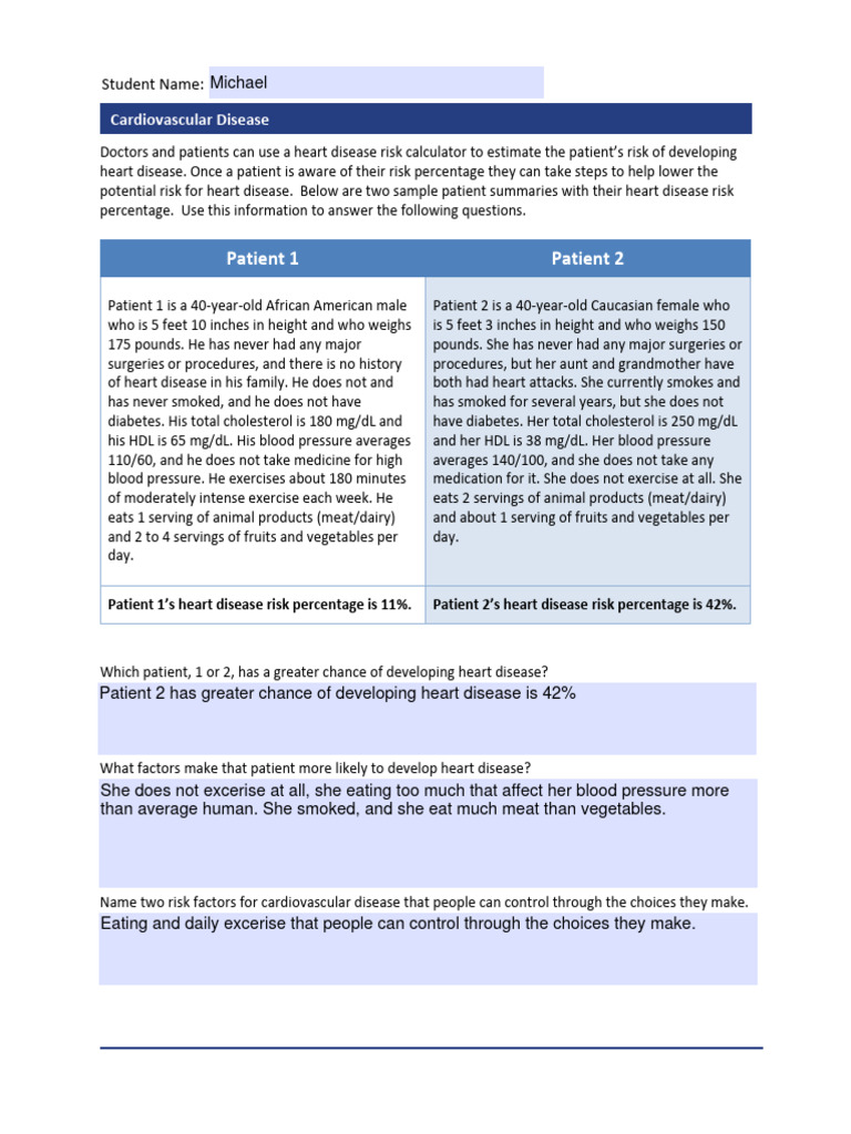 Heart Disease Risk Assessment Guide | PDF