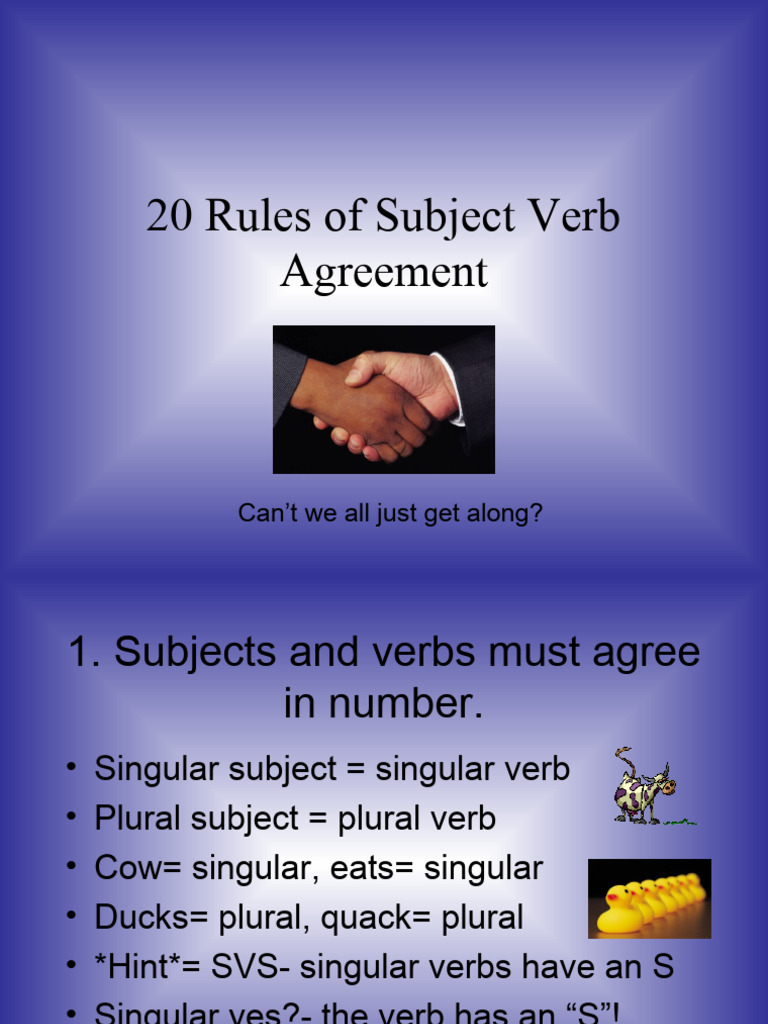 Subject Verb Agreement | PDF | Adverb | Verb