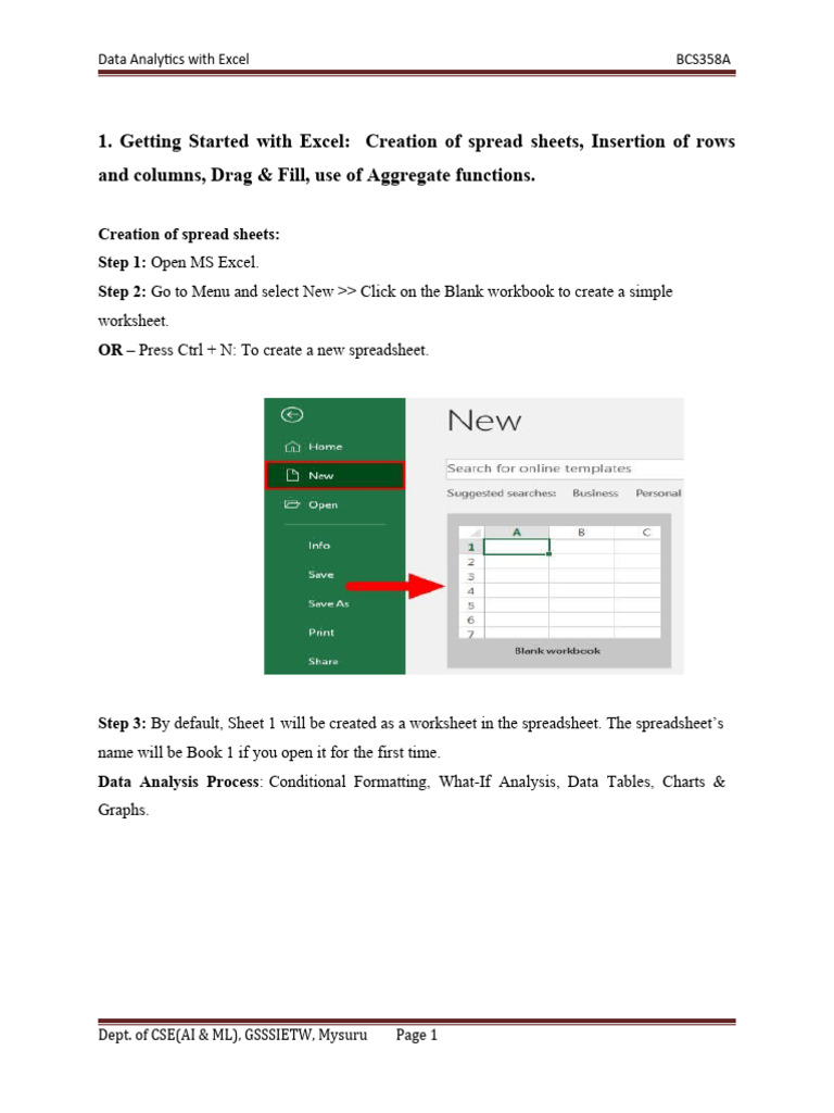 Data analytics excel lab pdf microsoft excel comma separated values