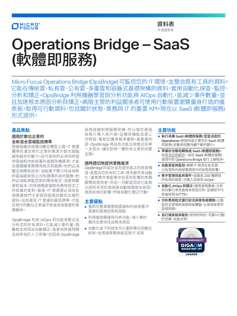 Operations Bridge Ds 簡報 | PDF