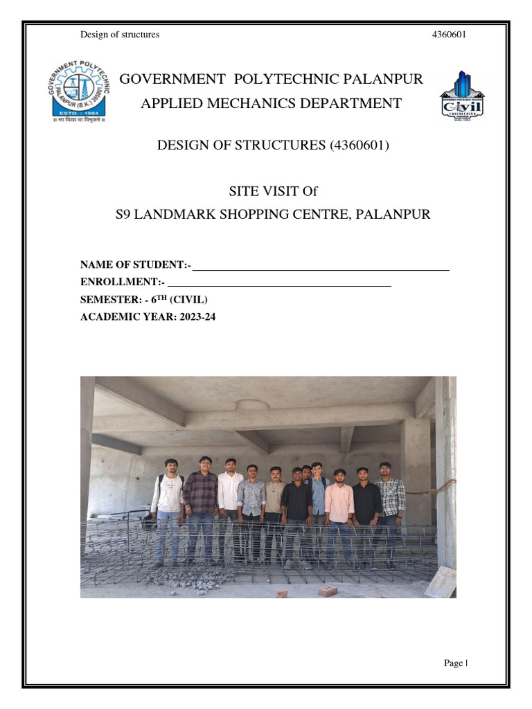 Site Visit Report: S9 Landmark Structure | PDF | Beam (Structure ...