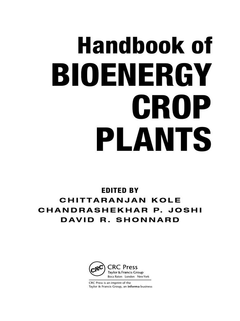 Bioenergy Crop Plants Handbook | PDF | Biofuel | Biodiesel
