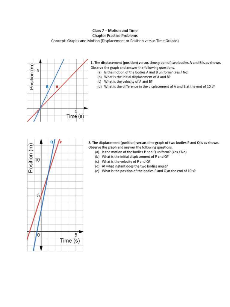 Class 7 motion and time cpp graphs and motion pdf
