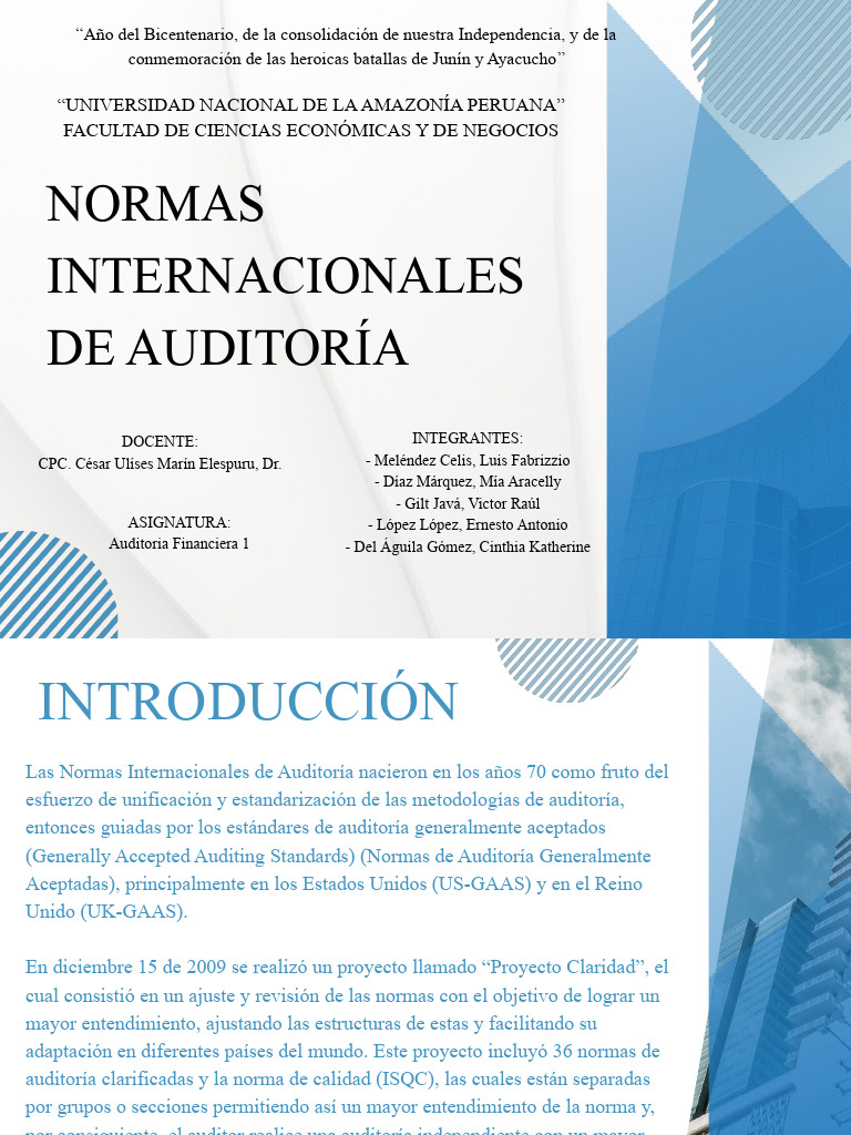 Normas Internacionales de Auditoría NIA | PDF | Auditoría | Contralor