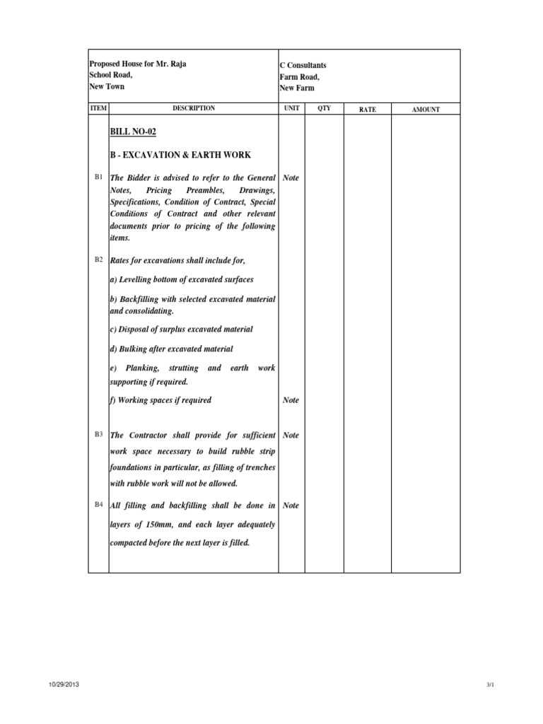BOQ With Preambles | PDF | Earth Sciences