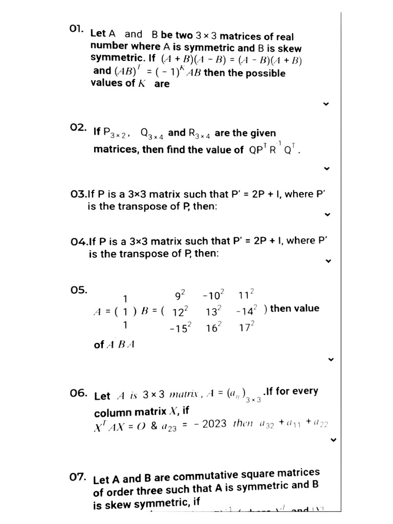 Assignment 2 Matrices | PDF