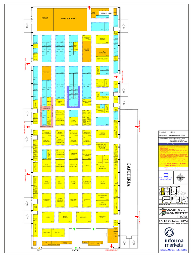World of Concrete 2024 Hall 4 Floor Plan (10.07.2024) PDF