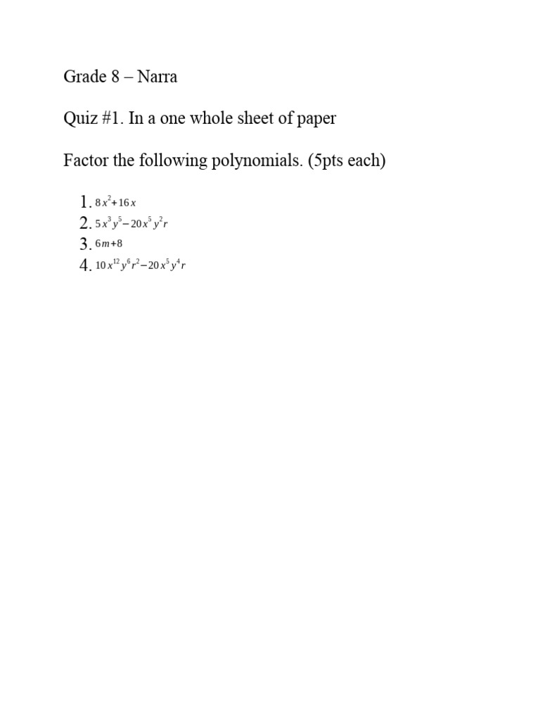 Grade 8 Quiz 1 Pdf