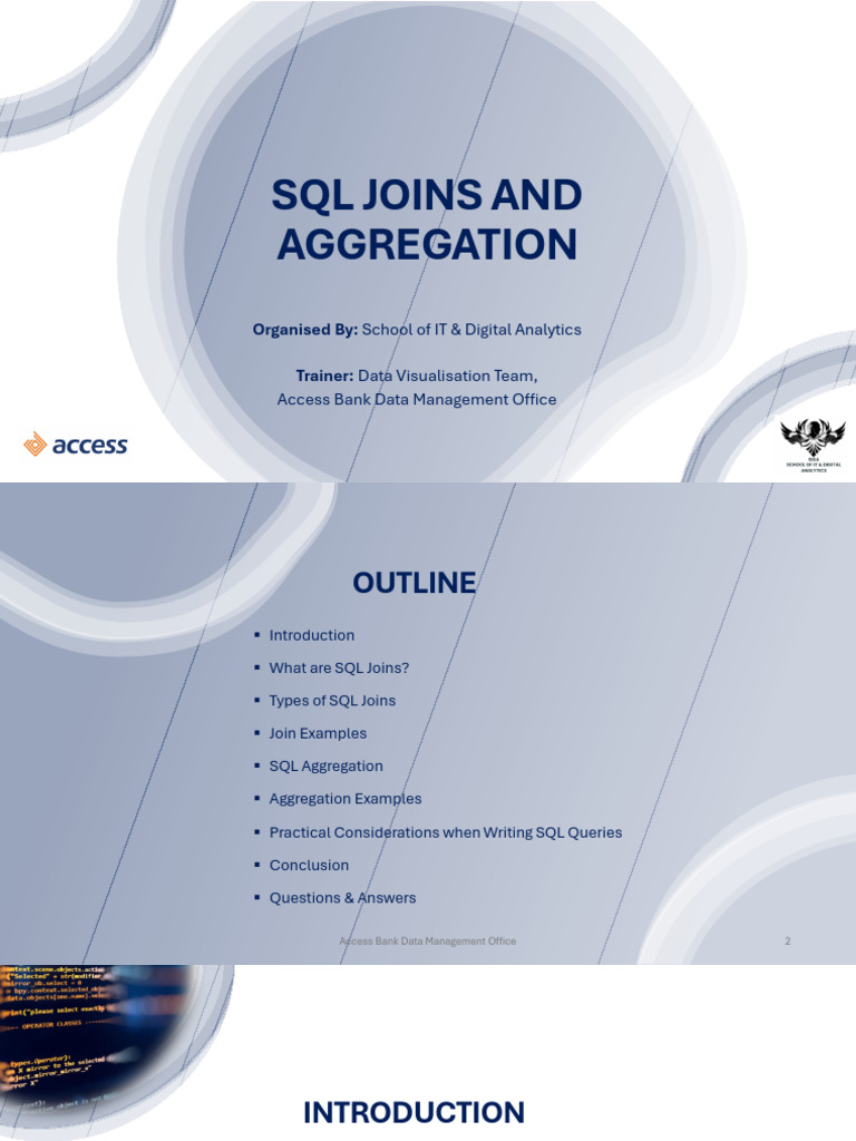 SQL JOINS AND AGGREGATION 2 | PDF | Data | Information Retrieval