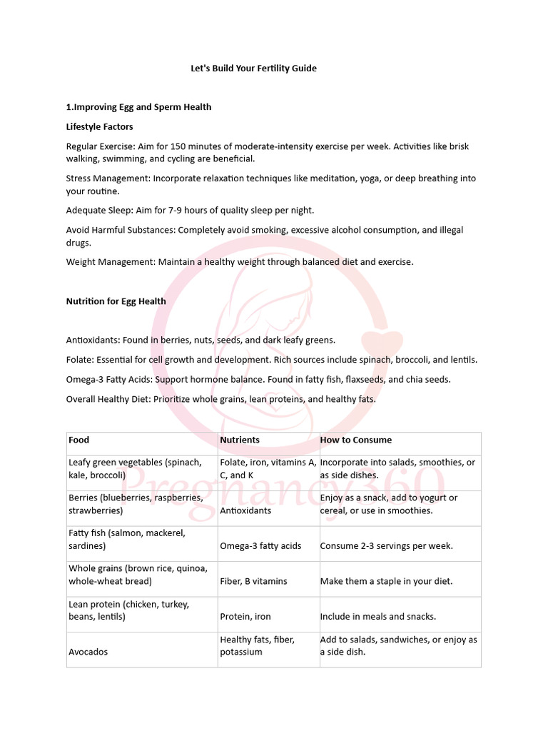 Ttc Tips Pdf Menstrual Cycle Foods