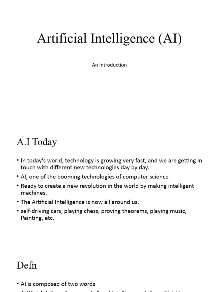 Understanding Artificial Intelligence Today | PDF | Artificial ...