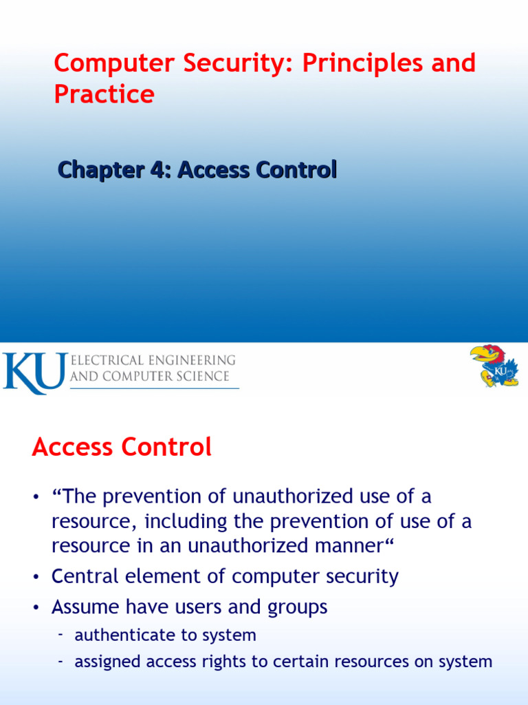 Access Control Principles in Computer Security | PDF | Computer Access ...