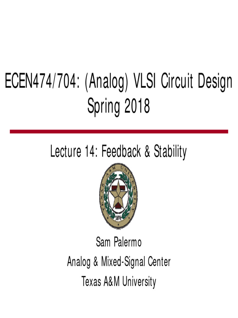Lecture14 Ee474 Feedback | PDF | Feedback | Applied Mathematics