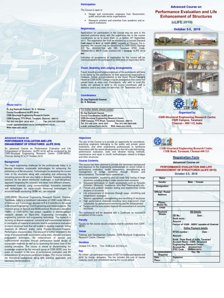 eLIFE 2018: Advanced Structural Course | PDF | Engineering | Evaluation