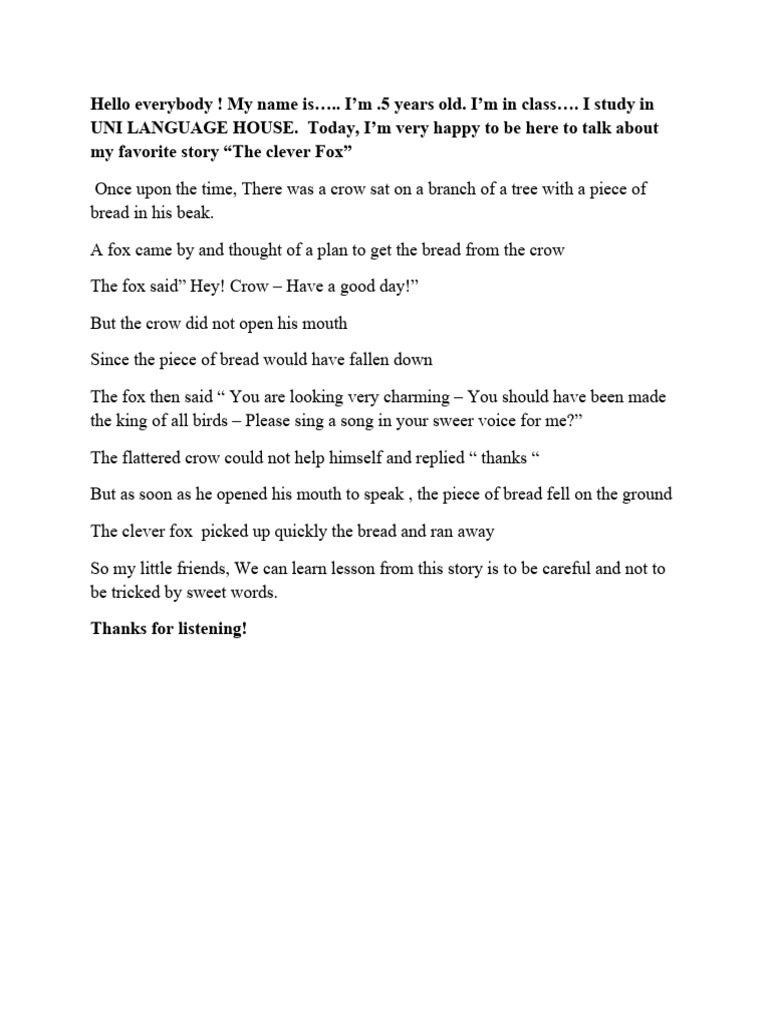 The clever fox pdf