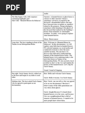 DOCUMENTARY SCRIPT