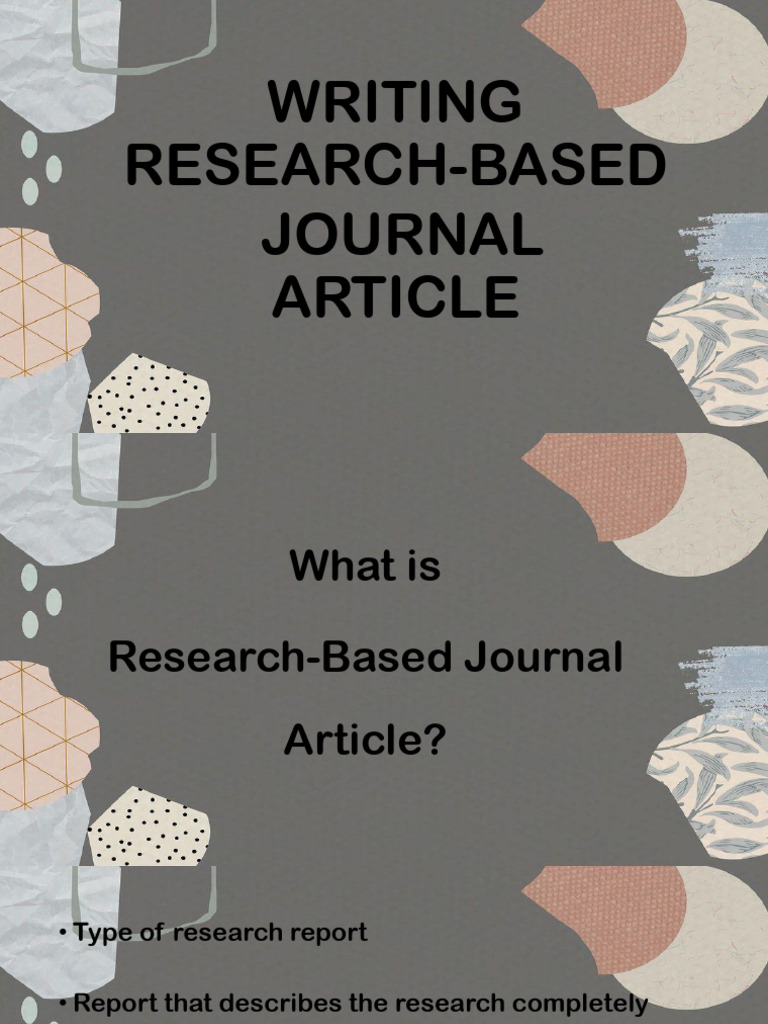 Writing Research-Basedb Journal Article | PDF | Survey Methodology | Data
