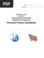 MYP Personal Project Assessment Criteria | PDF | Goal | Learning