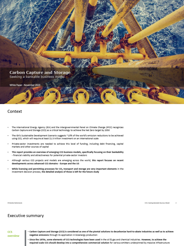 Deloitte NL Fa Ccs Seeking Bankable Business Model Final 19112023 | PDF ...