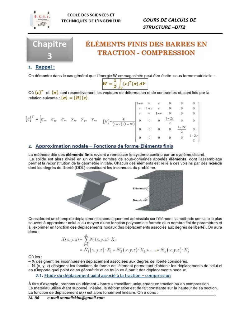 Calculs de structures par éléments finis | PDF | Méthode des éléments ...