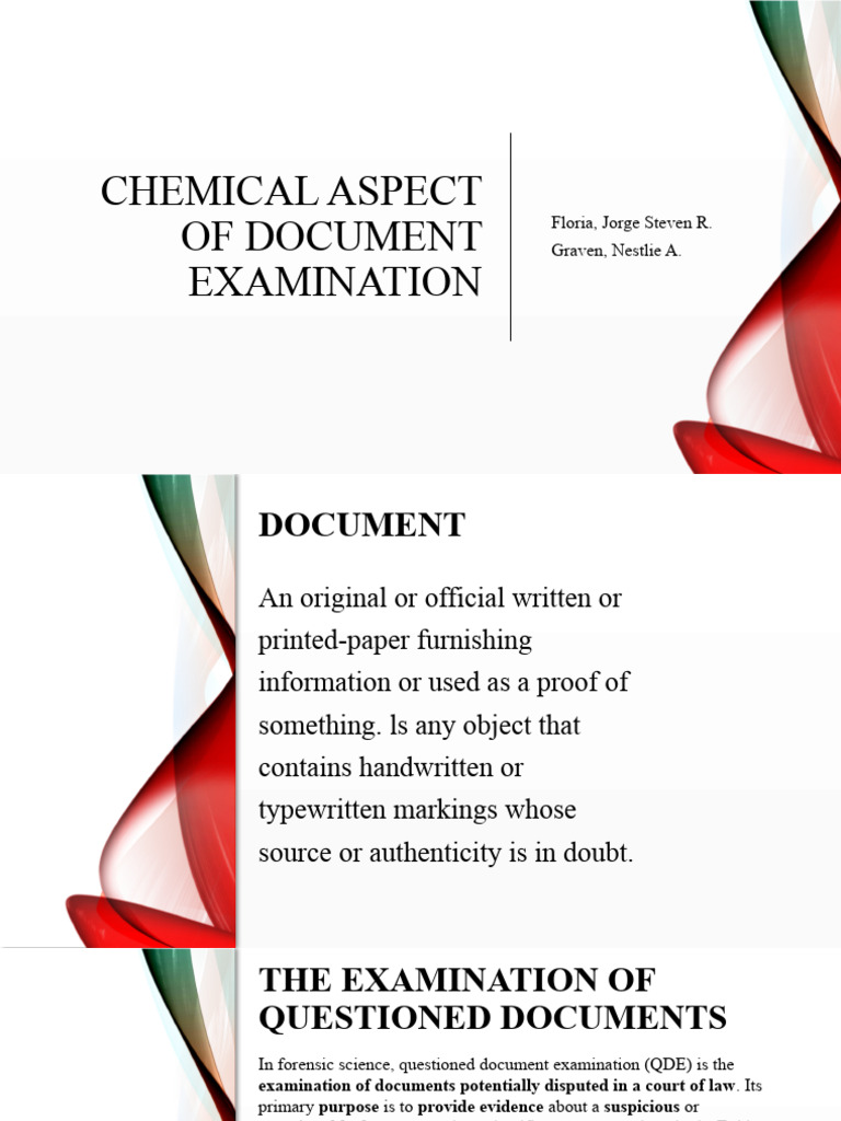 Forensic Examination of Questioned Documents | PDF