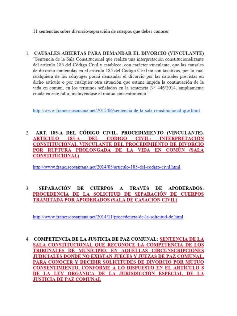 11 Sentencias Sobre Divorcio | PDF | Divorcio | Matrimonio