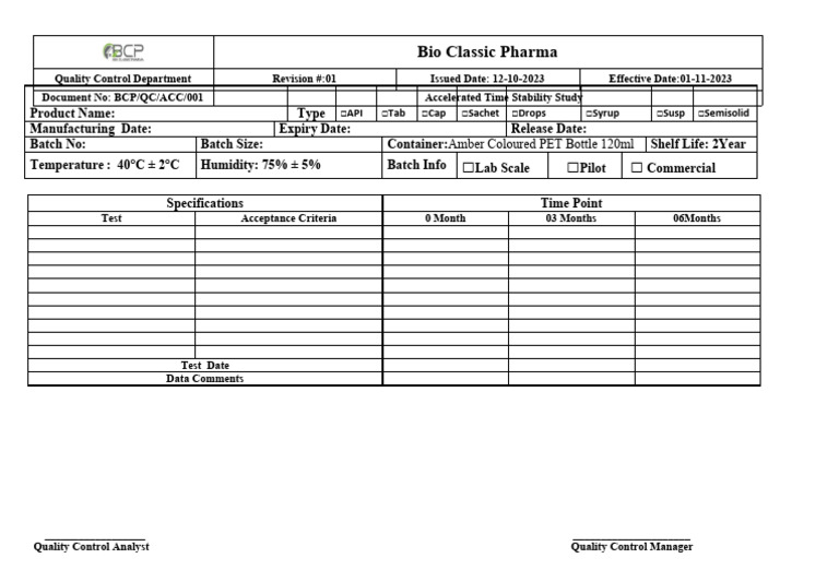 Accelerated Stability Study Template | PDF | Business