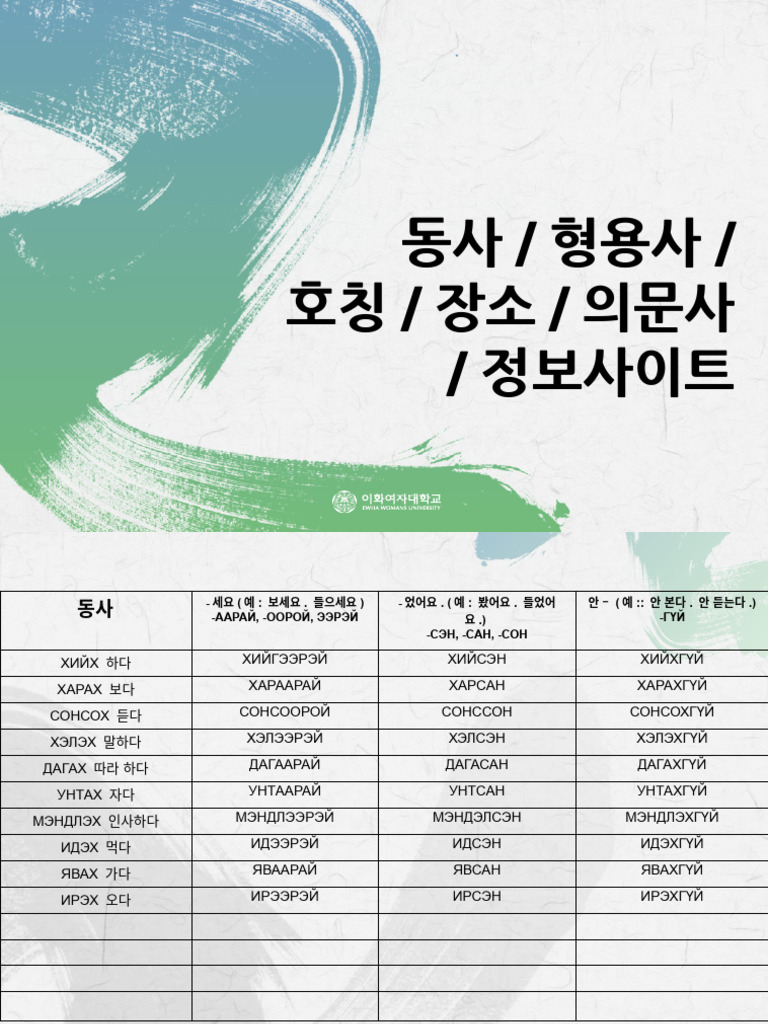 동사 및 형용사 | PDF