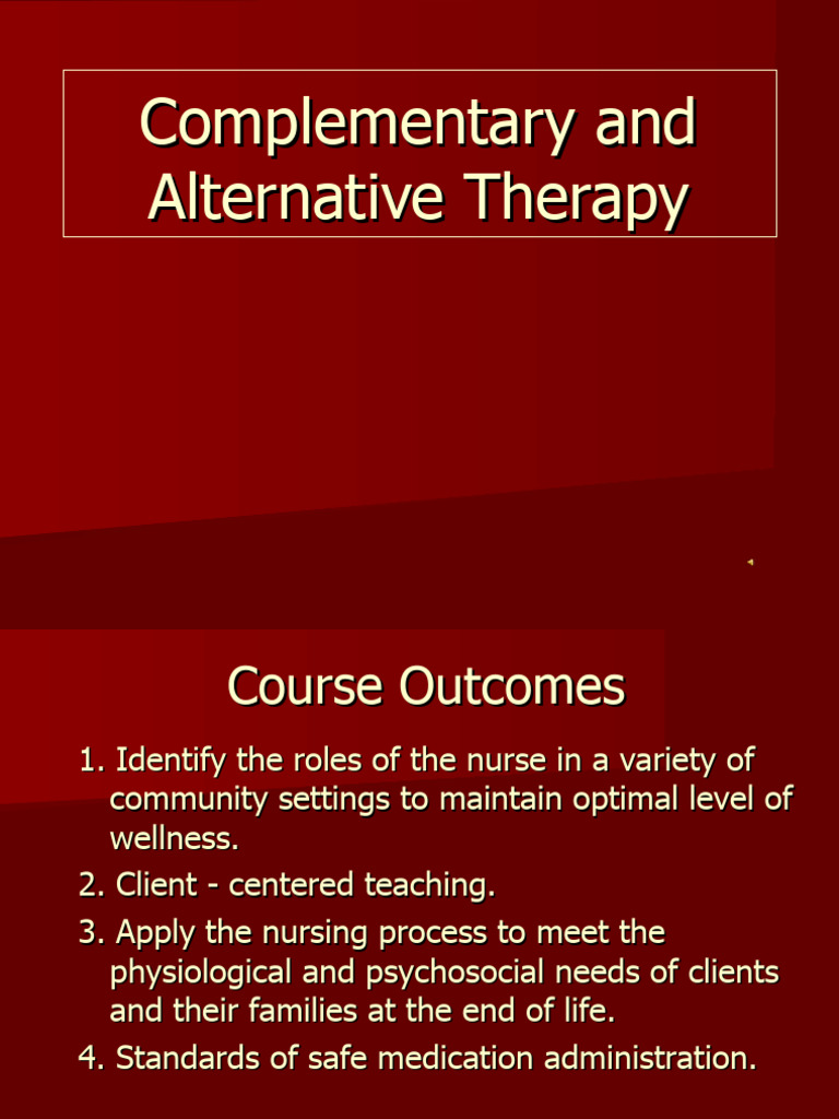 Integrating Complementary Therapies in Nursing | PDF | Alternative ...