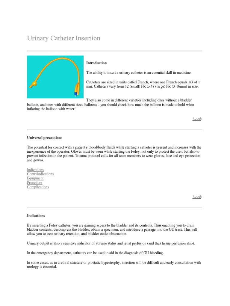 Indications Contraindications Equipment Procedure Complications | PDF