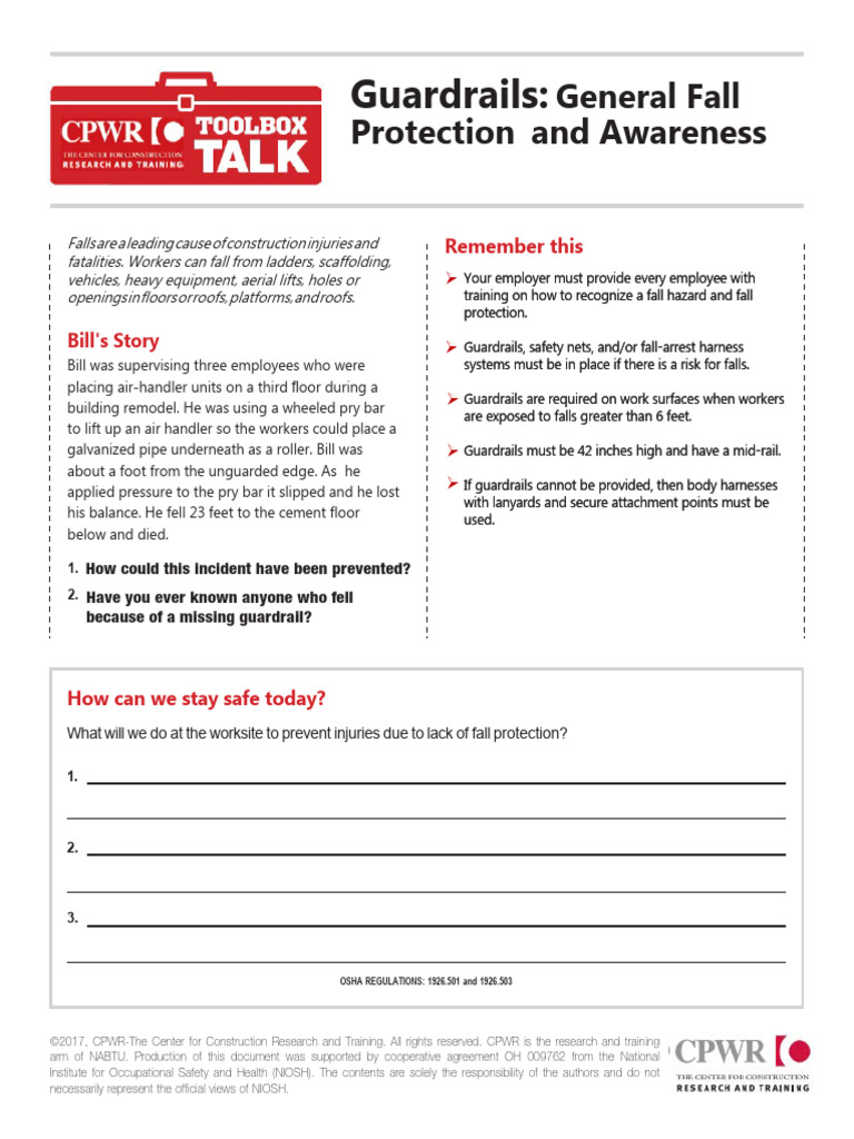 Fall Protection Guidelines for Workers | PDF | Occupational Safety And ...