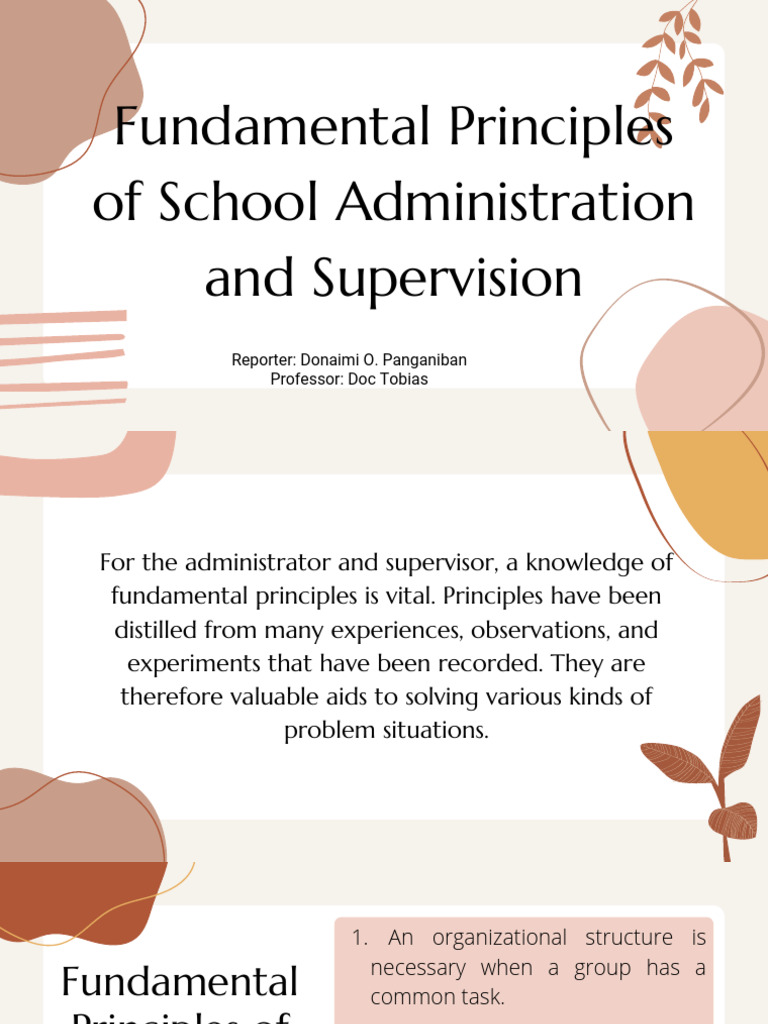 Principles of School Administration & Supervision | PDF | Evaluation ...